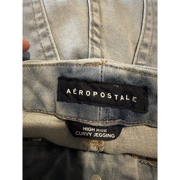 Aeropostale High Rise Curvy Jeggings Size 2 Distressed Jeans Skinny - Picture 4 of 5